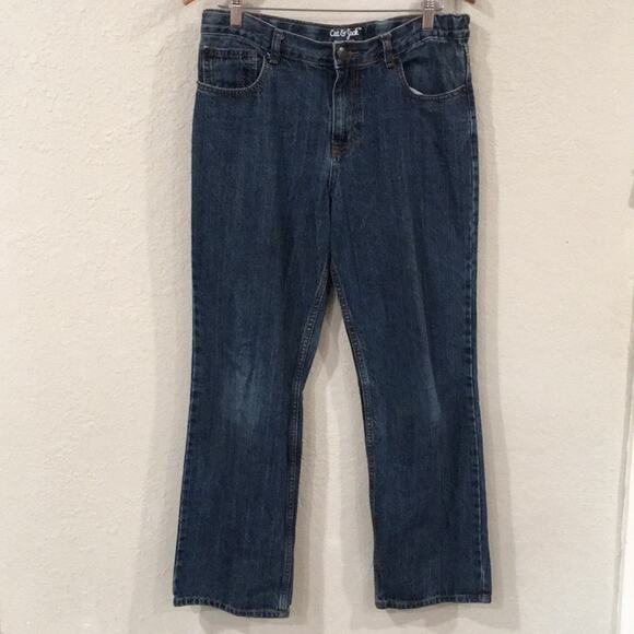 Cat & Jack Boys 16 Dark‎ Washed Relaxed Jeans Adjustable 100% Cotton - Picture 1 of 14
